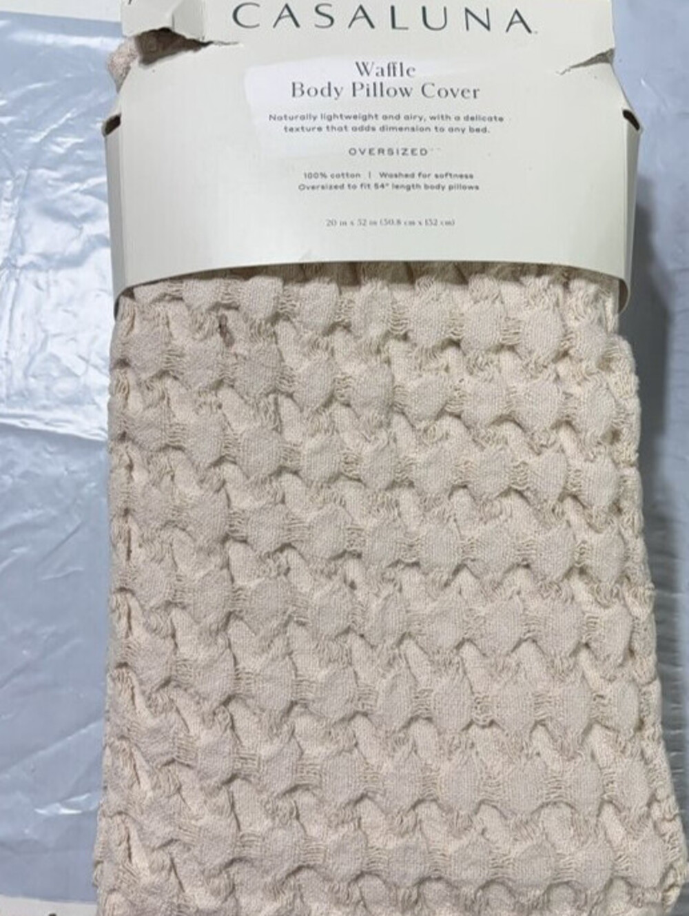 Casaluna Waffle Body Pillow Cover 20 by 52 Brand new in package